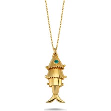 Sembol Gold Balık Altın Kolye 14K Gold Eski Tasarım