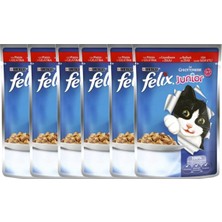 Felix Junior Sığır Etli Yaş Kedi Maması 100 gr x 6 Adet