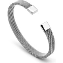 Chavin Örgü Kelepçe Dizayn Çelik Unisex Bileklik EH04