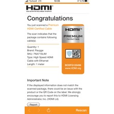 Paugge 2.0b 4K 60Hz 18GBPS HDMI Kablo - 1m