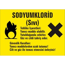 İzmir Serigrafi Sodyumklorid ( Sıvı ) Galvaniz Uyarı Levhası 17,5 x 25 cm