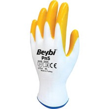 Beybi Pn5 Örme Nitril Sarı Iş Eldiveni 10 Beden (15 Adet)