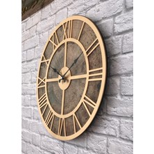 Markakanvas Eski Dünya Duvar Saati Altın (Gold)  50X50CM