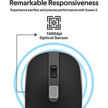 Promate Suave-2 Kablosuz Wireless Optik Mouse Nano Alıcılı Ayarlı 1600 DPI Alüminyum