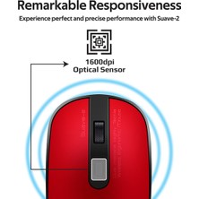 Promate Suave-2 Kablosuz Wireless Optik Mouse Nano Alıcılı Ayarlı 1600 DPI Alüminyum