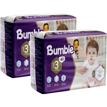 Bumble 3 Numara Midi Bebek Bezi Ikiz Paket 40 x 2