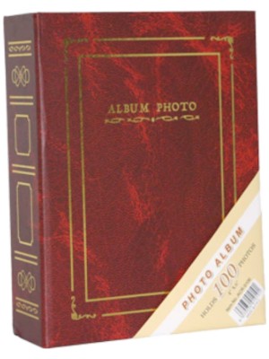 Rabsev 10x15cm 100 Fotoğraf Kapasiteli Ciltbezli Lüks Fotoğraf Albümü Bordo