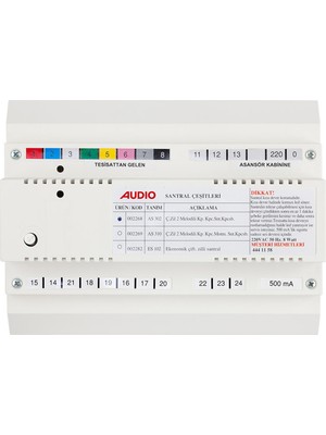 AUDIO 002269 Kapıcılı Çift Zilli 2 Melodili Kapı Seçmeli Santral
