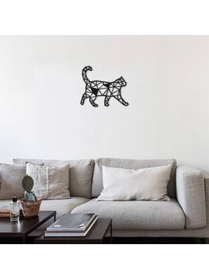 SUME Geometrik Desen Kedi Ahşap Duvar Dekoru