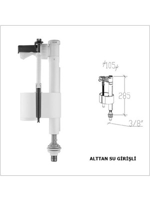 Tema Siamp Rezervuar Iç Takım Flatör 93-A Handy Alttan Su Girişli