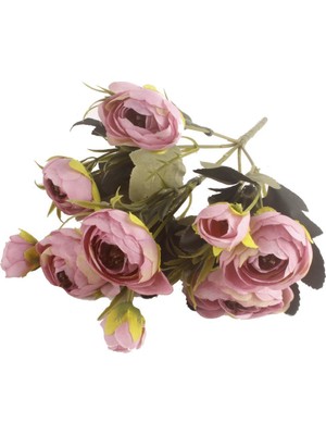Nettenevime Yapay Çiçek Erengül Yapay Gül Demeti 6 Çiçekli Pembe