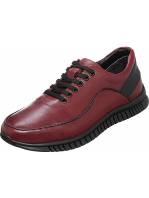 Costo Shoes GG1318 Bordo Kauçuk Taban Rahat Geniş Kalıp 4 Mevsim Erkek Ayakkabısı