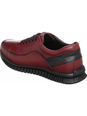 Costo Shoes GG1318 Bordo Kauçuk Taban Rahat Geniş Kalıp 4 Mevsim Erkek Ayakkabısı