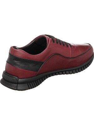 Costo Shoes GG1318 Bordo Kauçuk Taban Rahat Geniş Kalıp 4 Mevsim Erkek Ayakkabısı