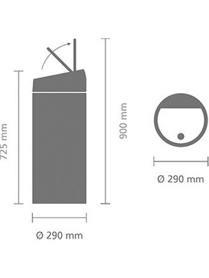 Brabantia Çöp Kutusu 30 lt Touch Bın New Dokunmatik Ayışığı Siyahı