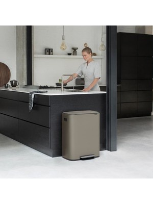 Brabantia Çöp Kutusu Iki Bölmeli 30+30 Lt Bo Pedal Bin Platinium