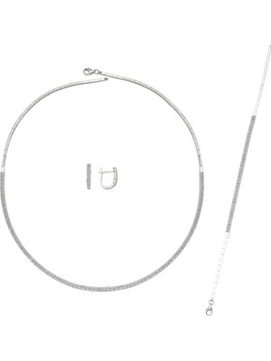 Bilezikci Favori Suyolu Beyaz Altın Takı Seti