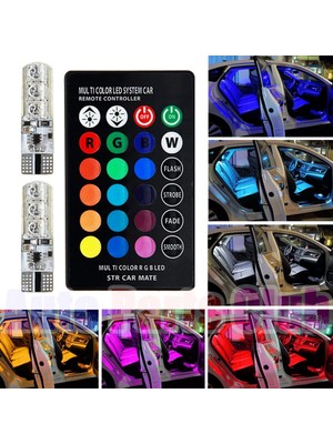 Kelvin T10 Çakarlı Kumandalı Araç Park Ampulü 2 Adet 18 LED ile Uzaktan Kumanda Kontrolü