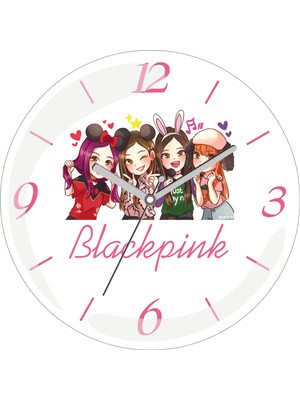 Art Hediye Blackpink Anime Sessiz Akar Bombeli Gerçek Cam Duvar Saati