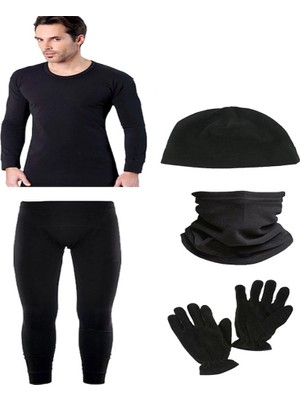 Asker Paketi Askerpaketi Kışlık Siyah İçlik Paketi Termal Giyim Seti L Beden Rahat Kullanım İçin