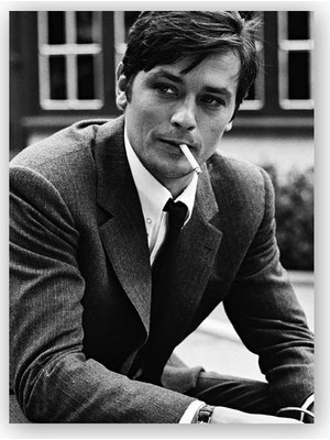 Caka Tablo   Ahşap Tablo Alain Delon Sigara İçen