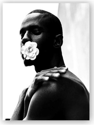 Caka Tablo   Ahşap Tablo Beyaz Çiçekli Siya İnsan