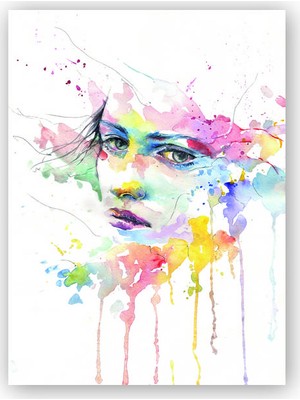 Caka Tablo   Ahşap Tablo Boyalı Kız