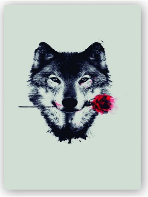 Caka Tablo   Ahşap Tablo Kurt Başı Gül