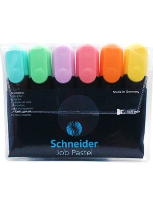 Schneider Textmarker Job Pastel Fosforlu Kalem 6'lı