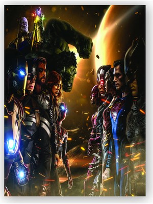 Caka Tablo   Ahşap Tablo Avengers Bütün Kahramanlar