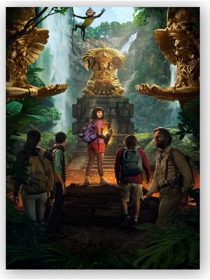 Caka Tablo   Ahşap Tablo Dora ve Kayıp Altın Şehir Heykeller