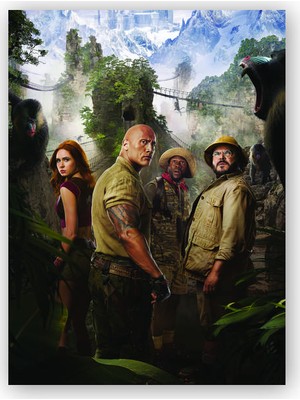 Caka Tablo   Ahşap Tablo Jumanji The Next Level Dwayne Johnson