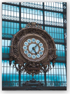 Caka Tablo   Ahşap Tablo Bina Önündeki Dev Antika Saat