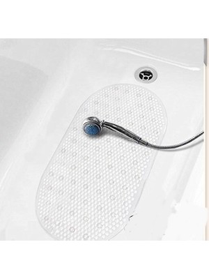 Bademler Halı Banyo Küvet Duşakabin Için Kaydırmaz Vantuzlu Paspas 40X70CM Beyaz