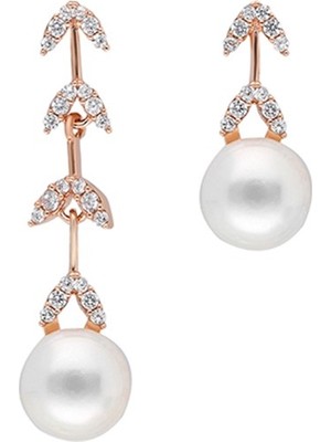 Nereze 925 Ayar Trend İnci Küpe Kadın Gümüş Küpe