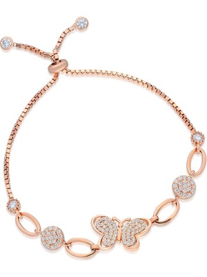 Nereze 925 Ayar Asansörlü Kelebek Bileklik Kadın Gümüş Bileklik