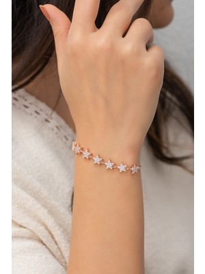 Nereze 925 Ayar Asansörlü Samanyolu Yıldız Bileklik Kadın Gümüş Bileklik