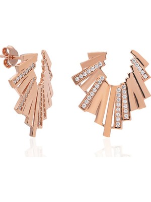 Nereze 925 Ayar Şık Tasarım Kadın Gümüş Küpe