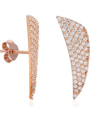 Nereze 925 Ayar Melek Kanadı Kadın Gümüş Küpe