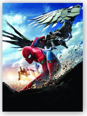 Caka Tablo   Ahşap Tablo Spider-Man Eve Dönüş Sahneler