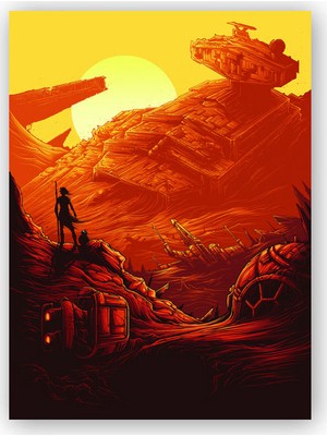 Caka Tablo   Ahşap Tablo Star Wars Güç Uyanıyor Rey