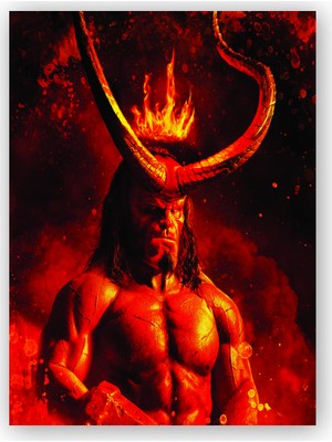 Caka Tablo   Ahşap Tablo Hellboy Alevden Taç Görseli