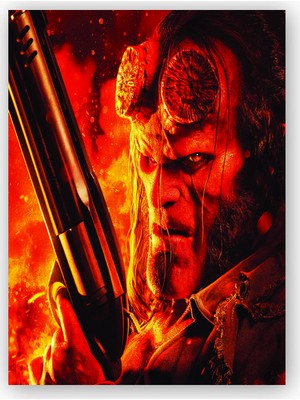 Caka Tablo   Ahşap Tablo Hellboy with Shotgun