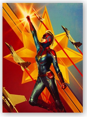 Caka Tablo   Ahşap Tablo Uçaklar Yarışan Kaptan Marvel