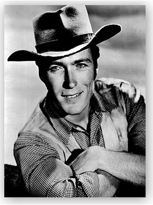 Caka Tablo   Ahşap Tablo Clint Eastwood Şapkalı Oturan Poz
