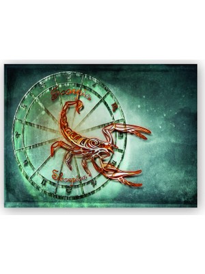 Caka Tablo   Ahşap Tablo Akrep Burcu Sembo Astroloji