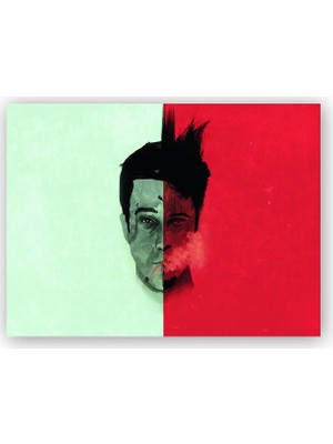 Caka Tablo   Ahşap Tablo Fight Club Two Faces