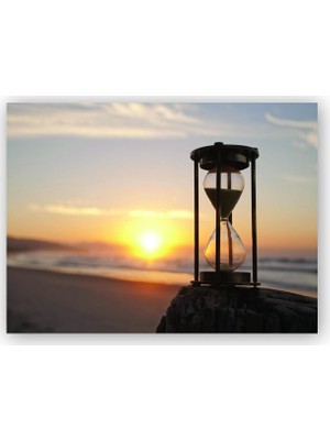Caka Tablo   Ahşap Tablo Kum Saati Gün Batımı