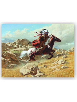 Caka Tablo   Ahşap Tablo Savaşçı Kızılderili