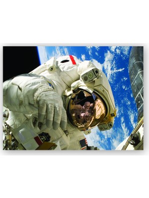 Caka Tablo   Ahşap Tablo Uzaydaki Astronot